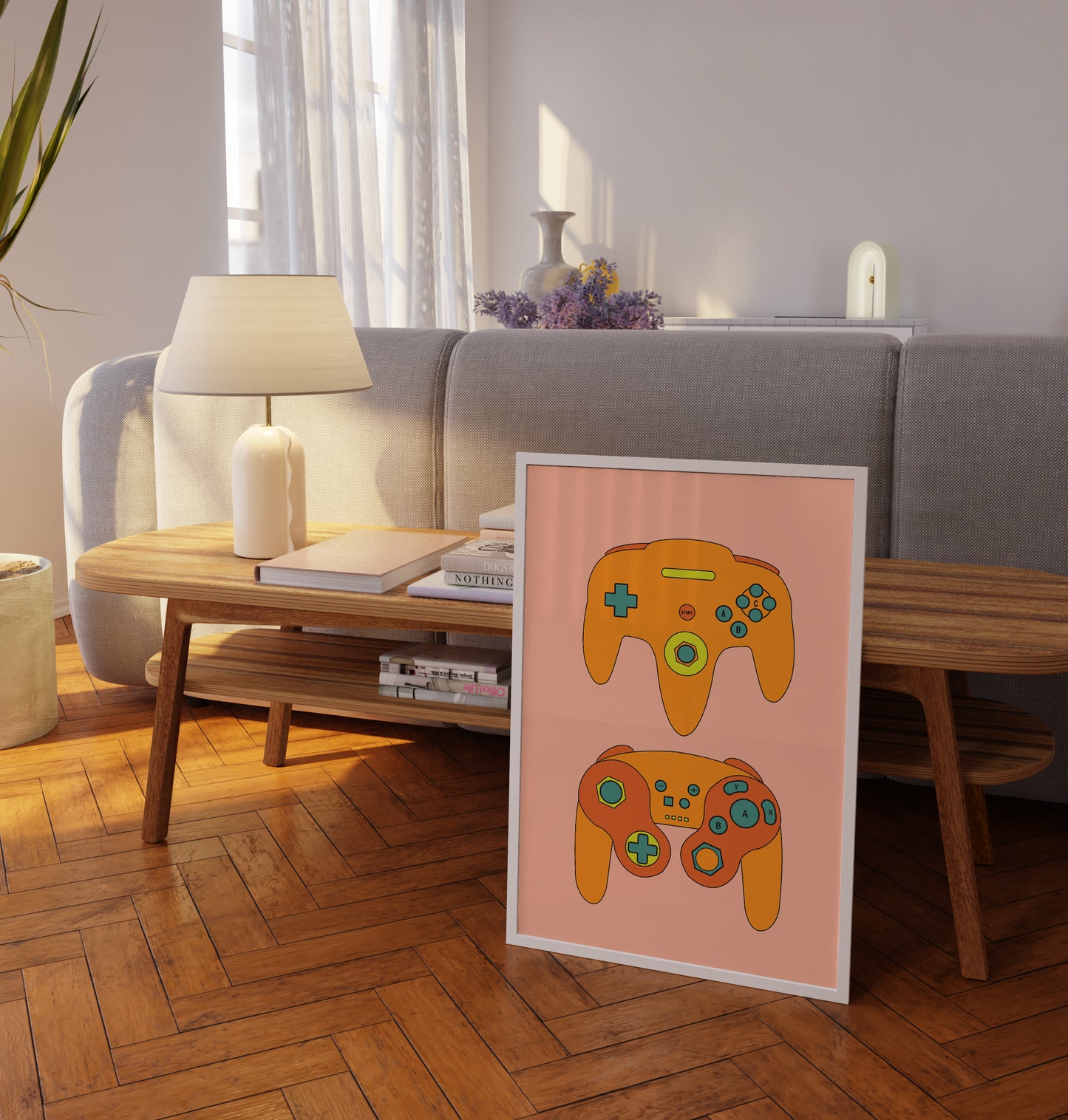 Retro Controllers Print - N64 + Gamecube